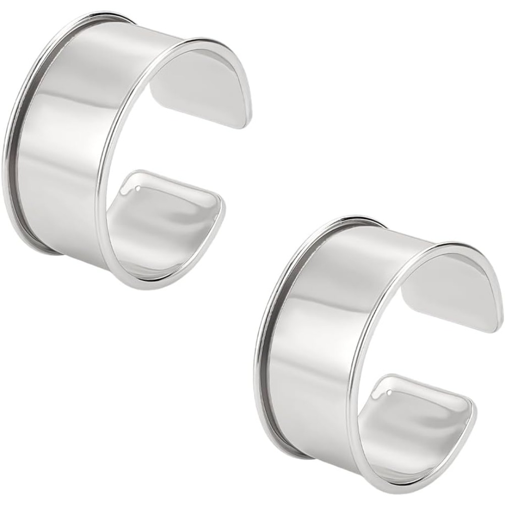 Cuff Bangle Bracelet - 2 pezzi braccialetti scanalati in platino